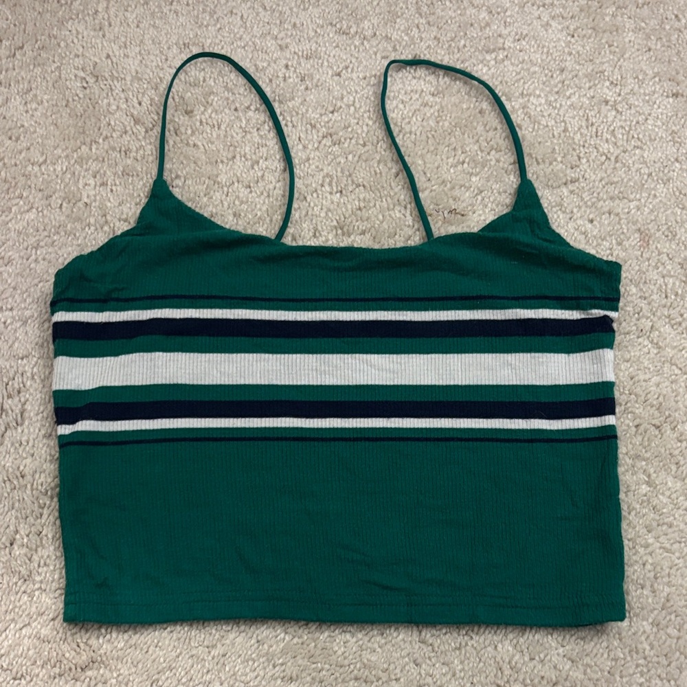 Green Striped Women's Tank Top